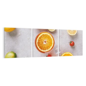 Obraz na płótnie 90x30 - Cytryny Pomarańczowy Zestaw - cytryny, pomarańcze