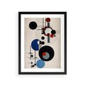 Plakat w ramie 30x40 - Rozkwitające Wibracje Wyobraźni - abstrakcyjna geometryczna kompozycja, koła linie - rama czarna