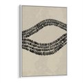 Obraz w ramie 50x70 - Kontury Ewolucji Materii - boho plakat, czarne kropki kreski - rama biała