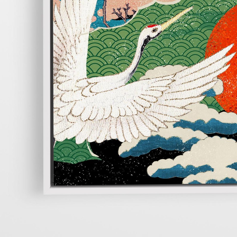 Obraz w ramie 50x50 - Wibracje emocji - sztuka japońska, wyraziste kolory - rama biała