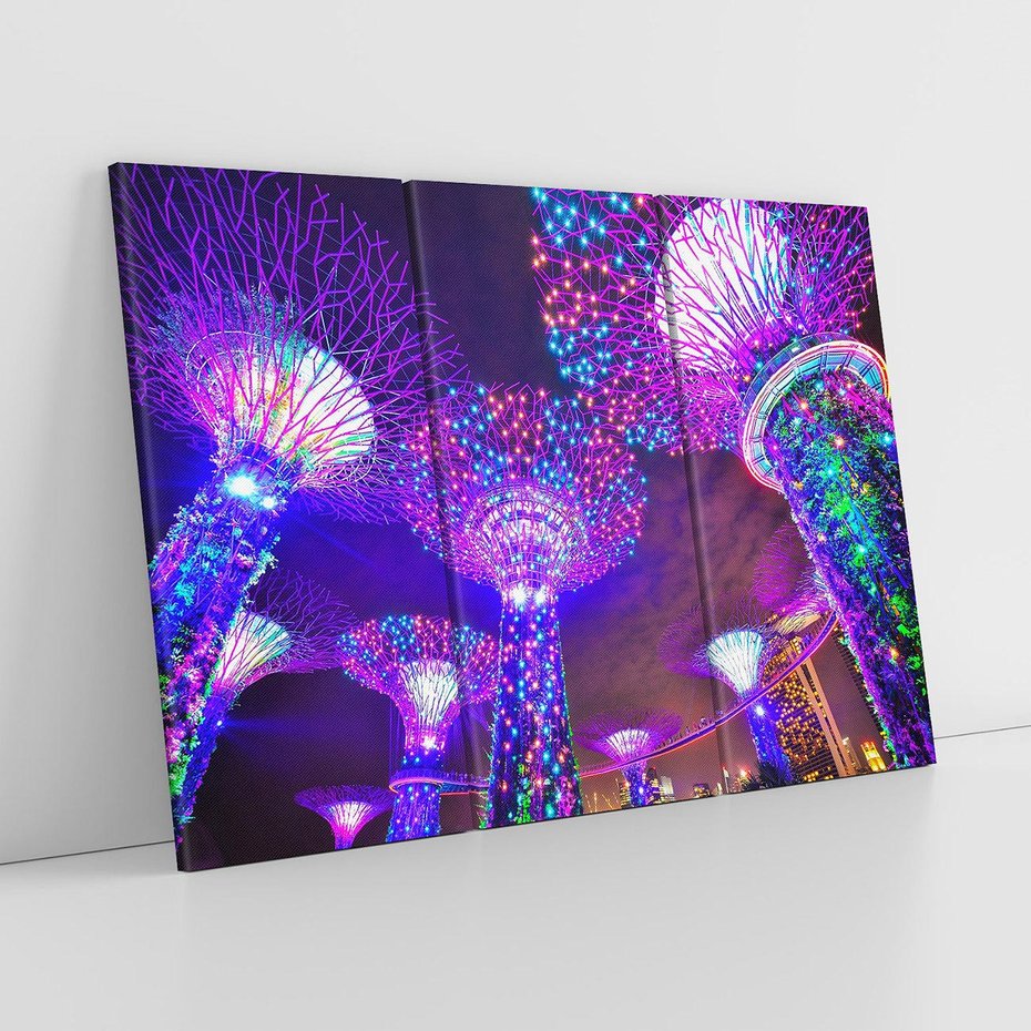 Obraz na płótnie 120x80 - Azja: nocne światła architektury - Azja, noc