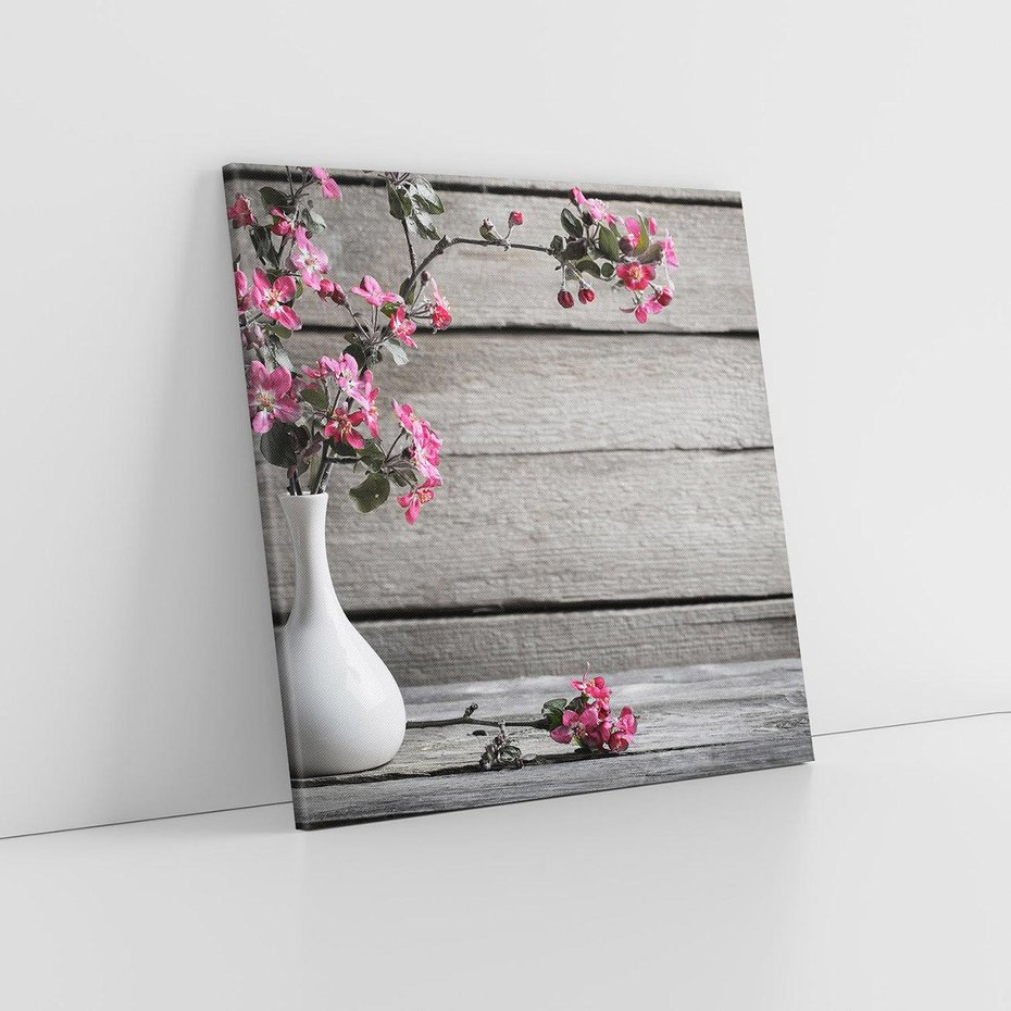 Obraz na płótnie 50x50 - Harmonia w wazonie - kwiaty, wazon