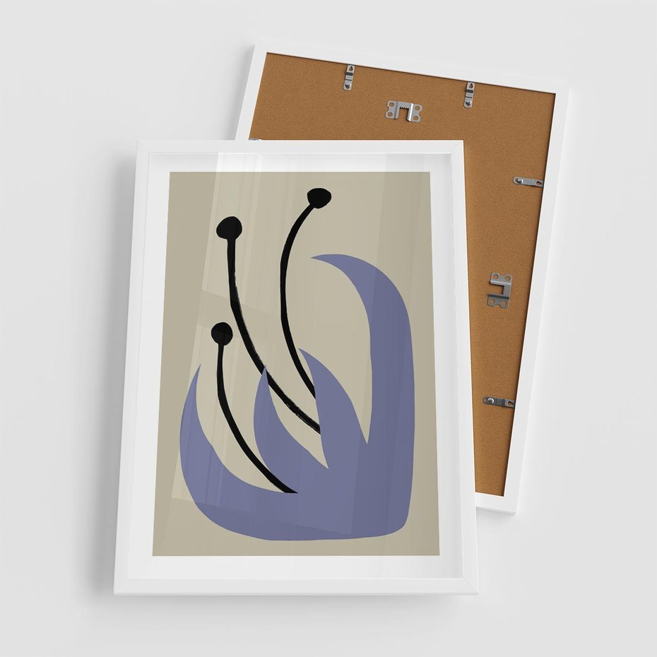 Plakat w ramie 50x70 - Bezgraniczne Przenikanie - minimalizm, boho plakat - rama biała