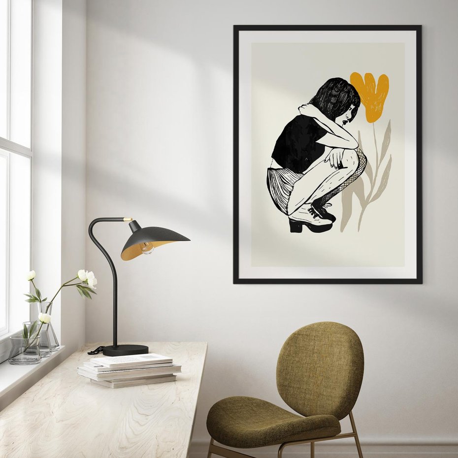 Plakat bez ramy 21x30 - Kobiecy Plakat - prosta grafika, kobieta