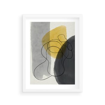 Plakat w ramie 30x40 - Kolorowe Akwarelowe Abstrakcje - abstrakcja, akwarelowe plamy - rama biała