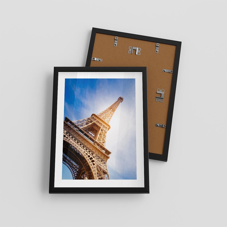 Plakat w ramie 30x40 - Eiffla - ikona Paryża - Eiffla, Paryż - rama czarna