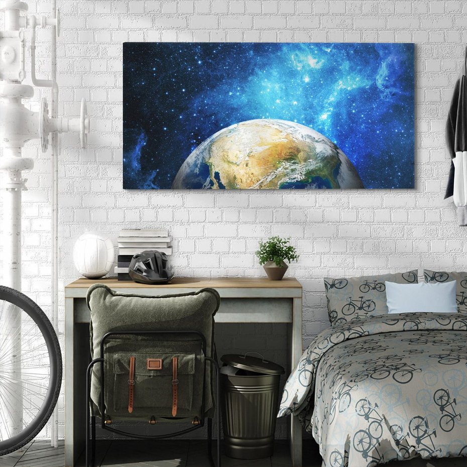 Obraz na płótnie 140x70 - Kosmiczne Horyzonty - Ziemia, kosmos