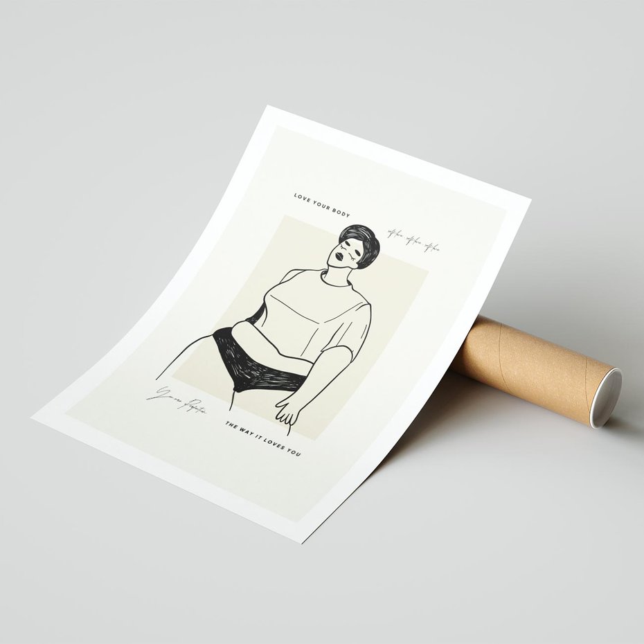 Plakat bez ramy 30x40 - Elegancja Kobiecej Formy - nowoczesna sztuka kobieca, plakat