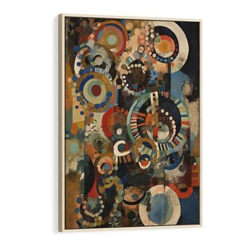 Obraz w ramie 80x120 - Podróżne Wizje Aberracji - abstrakcyjny obraz, mnogość kolorów - rama drewno