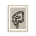 Plakat w ramie 30x40 - Nowoczesne Spektrum Wyobraźni - boho plakat, czarne kropki kreski - rama drewno