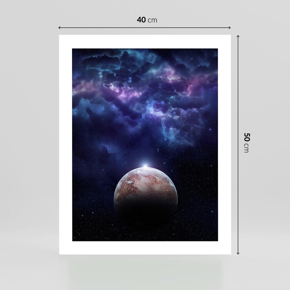 Plakat bez ramy 40x50 - Kosmos - Ziemia i Księżyc - kosmos, ziemia