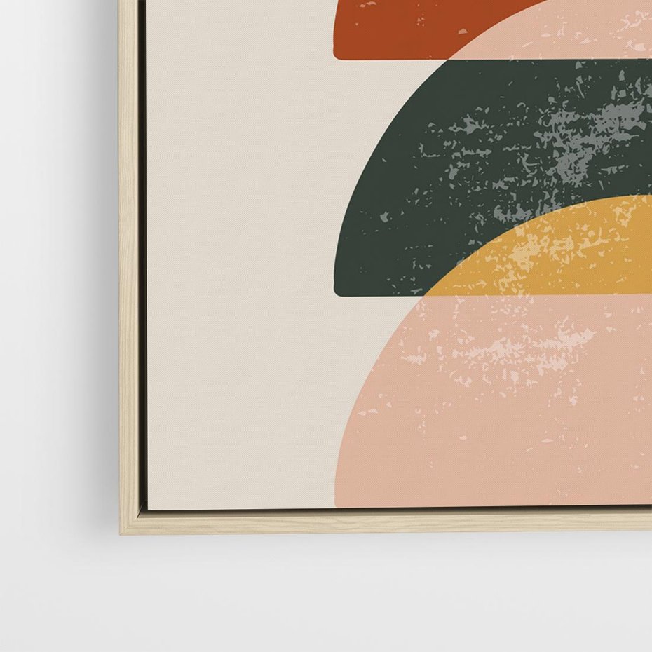 Obraz w ramie 80x80 - Energetyczne Wzory - nowoczesny plakat, abstrakcyjne kształty - rama drewno