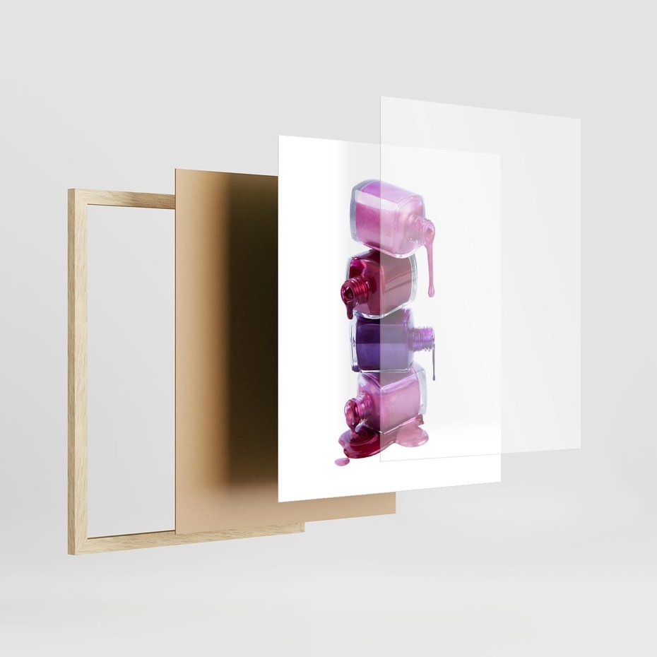 Plakat w ramie 40x50 - Kolorowe Paznokcie - lakiery, do paznokci - rama drewno