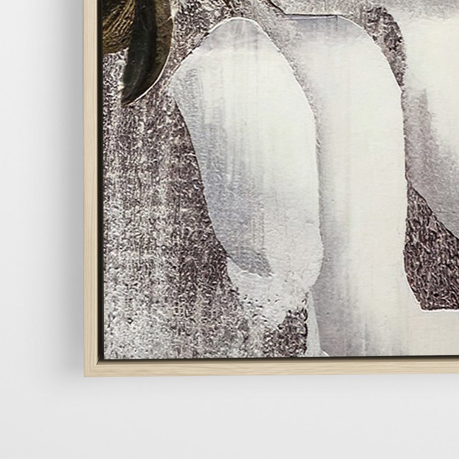 Obraz w ramie 70x100 - Tekstura Kwiatu - białe kwiaty, duży kwiat - rama drewno