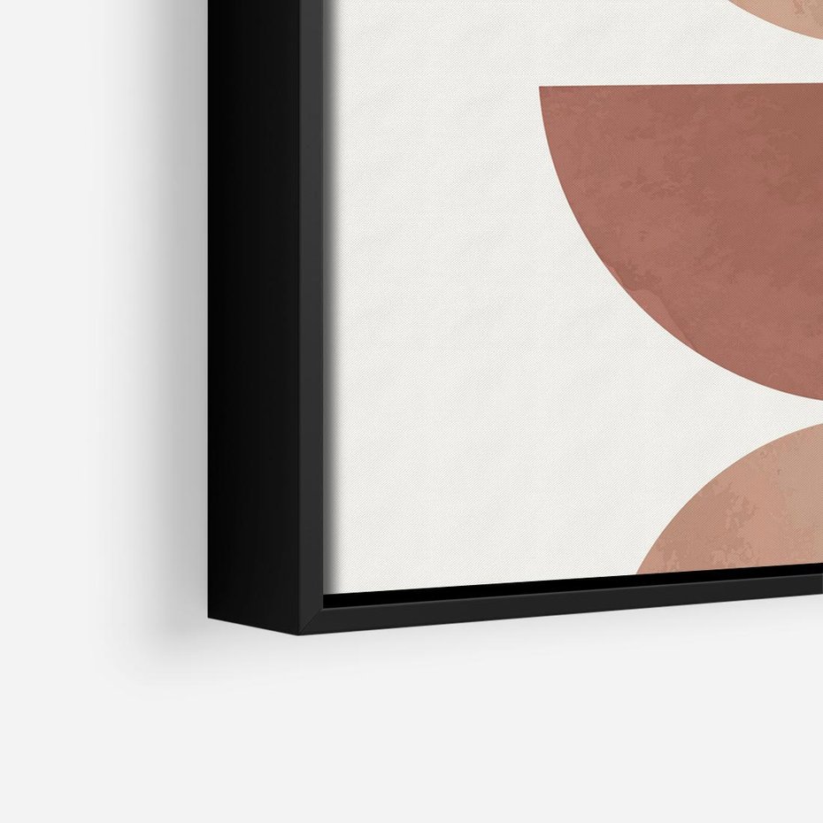 Obraz w ramie 50x50 - Abstrakcyjne Widzenia - abstrakcyjne geometryczne kształty, odcienie brązu i beżu - rama czarna
