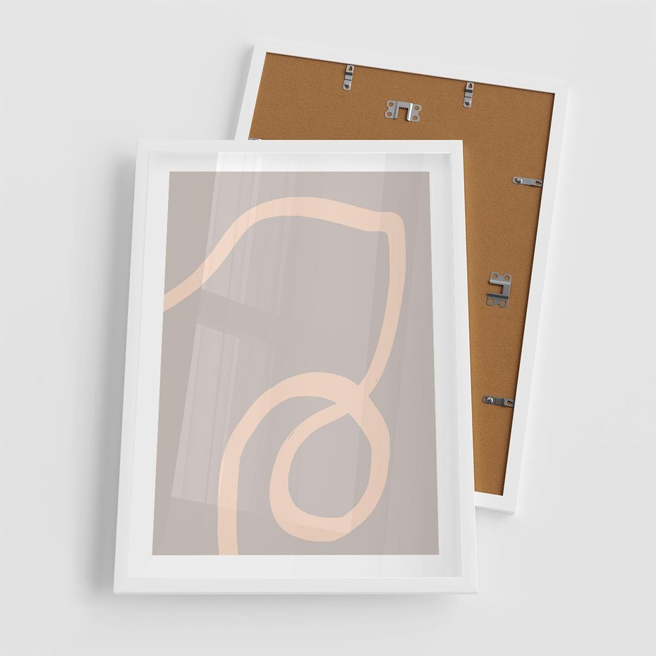 Plakat w ramie 50x70 - Wystylizowana Rewolucja - minimalistyczny obraz, nowoczesny - rama biała