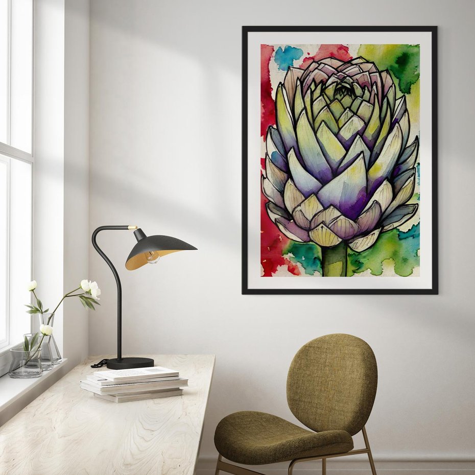 Plakat bez ramy 21x30 - Zamknięte w Roślinie - abstrakcja, akwarela