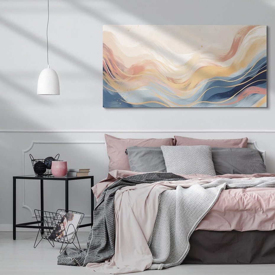 Obraz na płótnie 100x50 - Ukojenie Współczesności - abstrakcyjne fale, gładkie linie