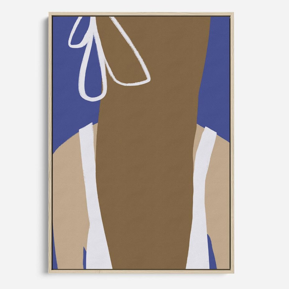 Obraz w ramie 70x100 - Kobieca Inspiracja - plakat retro, kobieta z kokardą - rama drewno