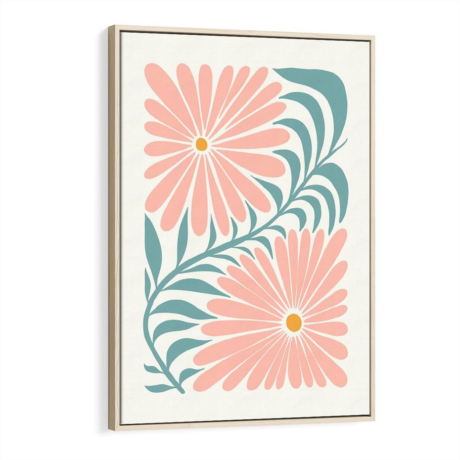 Obraz w ramie 70x100 - Kształtując Marzenia - kwiaty, sztuka nowoczesna - rama drewno