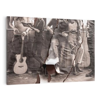 Obraz na płótnie 100x70 - Dźwięki Minionej Ery - postarzona fotografia retro, podarta fotografia