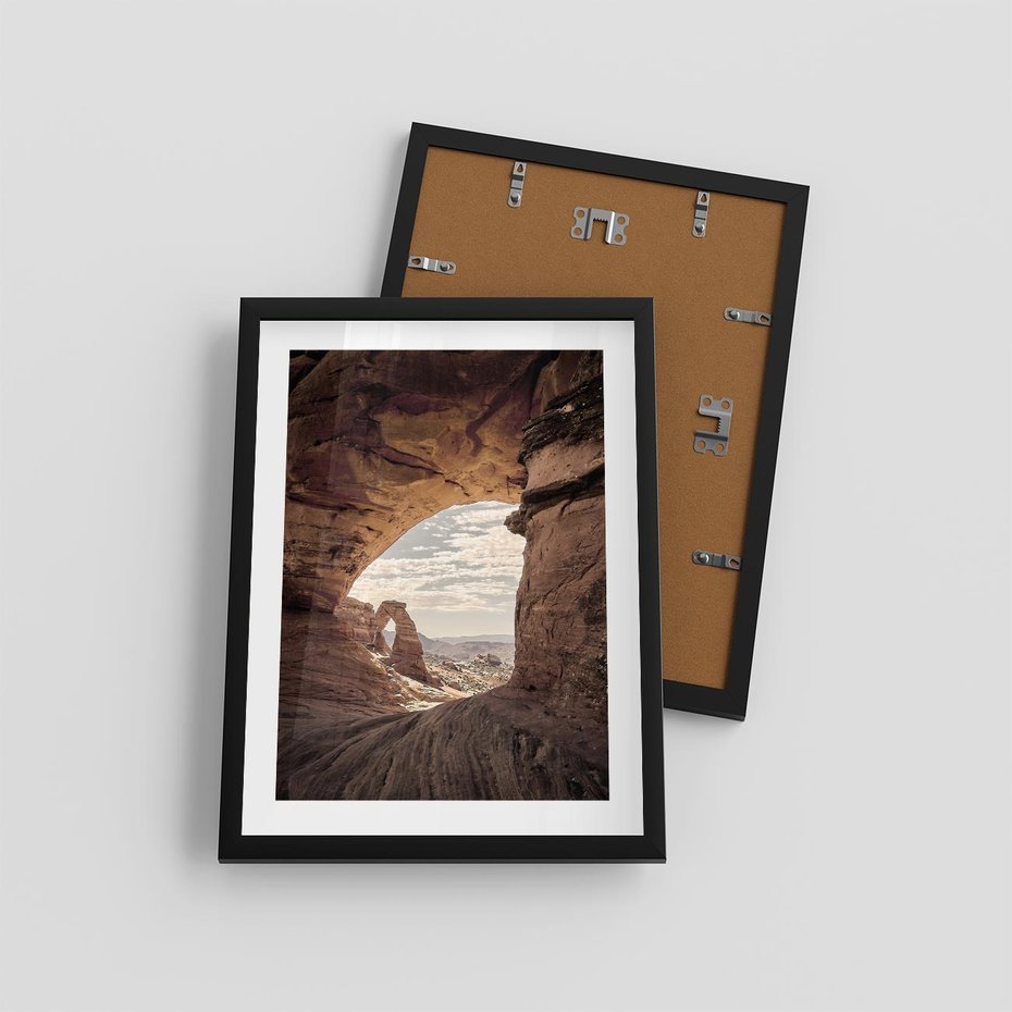 Plakat w ramie 30x40 - Kanionowy Labirynt - pustynia, skały - rama czarna