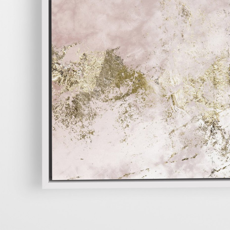 Obraz w ramie 70x100 - Piękno w Szczegółach - marmur, złoto - rama biała