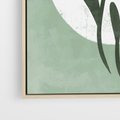 Obraz w ramie 50x70 - Kształty Zielonego Ukojenia - zielony plakat, roślinne motywy - rama drewno