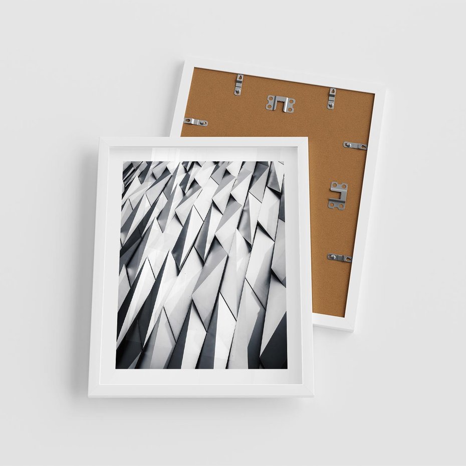 Plakat w ramie 40x50 - Geometryczna Nowoczesność - nowoczesna architektura, gemetryszne formy - rama biała