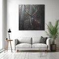 Obraz na płótnie 40x40 - Jeleń wśród lasu - jeleń, las