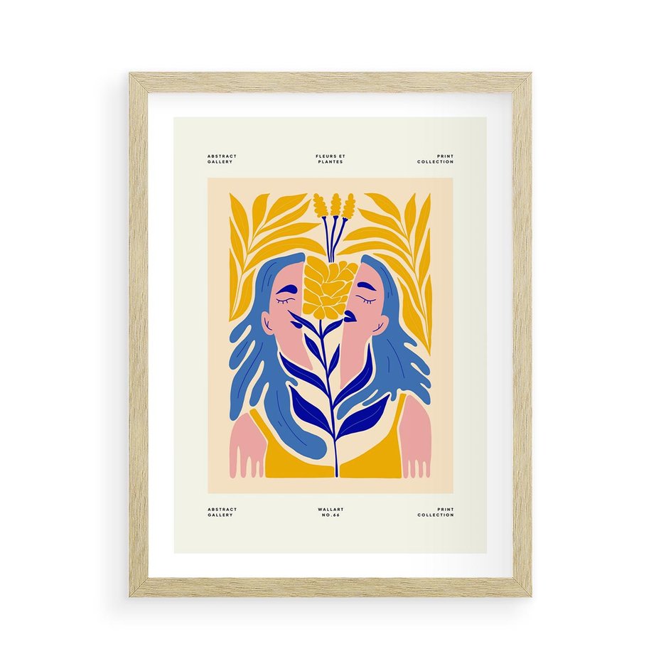 Plakat w ramie 50x70 - Roztopione Granice - nowoczesna sztuka, abstrakcja - rama drewno