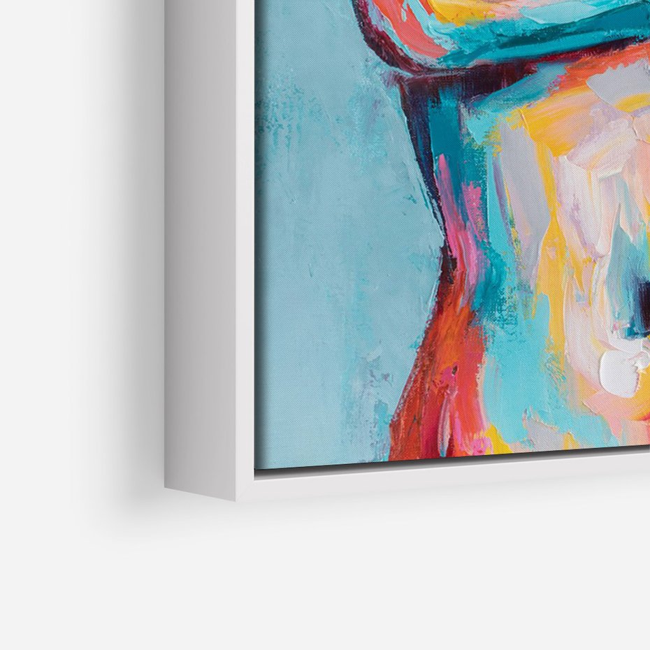 Obraz w ramie 50x70 - Nagie Natchnienie - obraz olejny, naga kobieta - rama biała