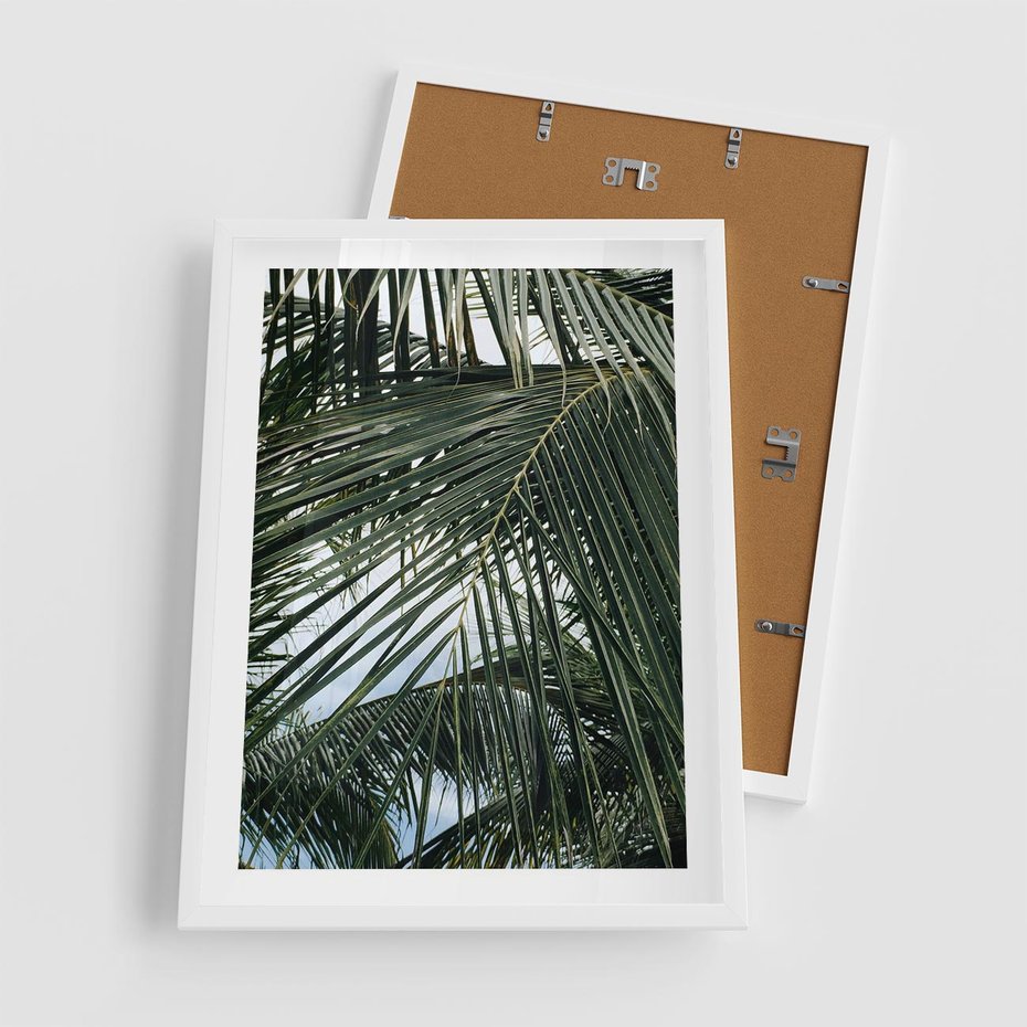 Plakat w ramie 50x70 - Wakacyjna Magia - palmy, tropiki - rama biała