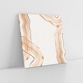Obraz na płótnie 50x50 - Ścieżki pędzla i myśli - minimalistyczna kompozycja, abstrakcyjne brązowe linie na białym tle