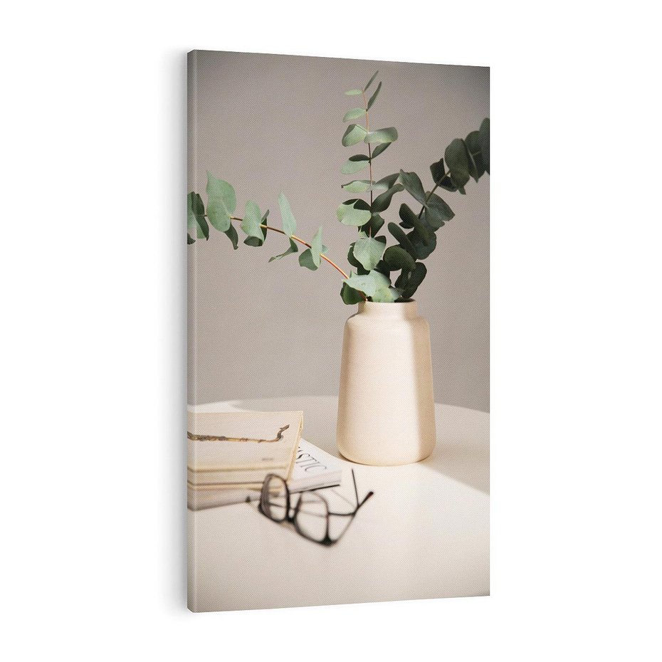 Obraz na płótnie 50x70 - Eukaliptusowe liście w okularach - liście, eukaliptus