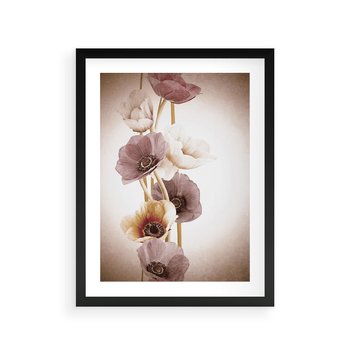 Plakat w ramie 30x40 - Eksplozja kolorów - akwarela, maki - rama czarna