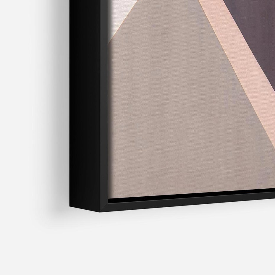 Obraz w ramie 50x50 - Trójkąty Wnętrz - abstrakcja, geometryczne kształty - rama czarna