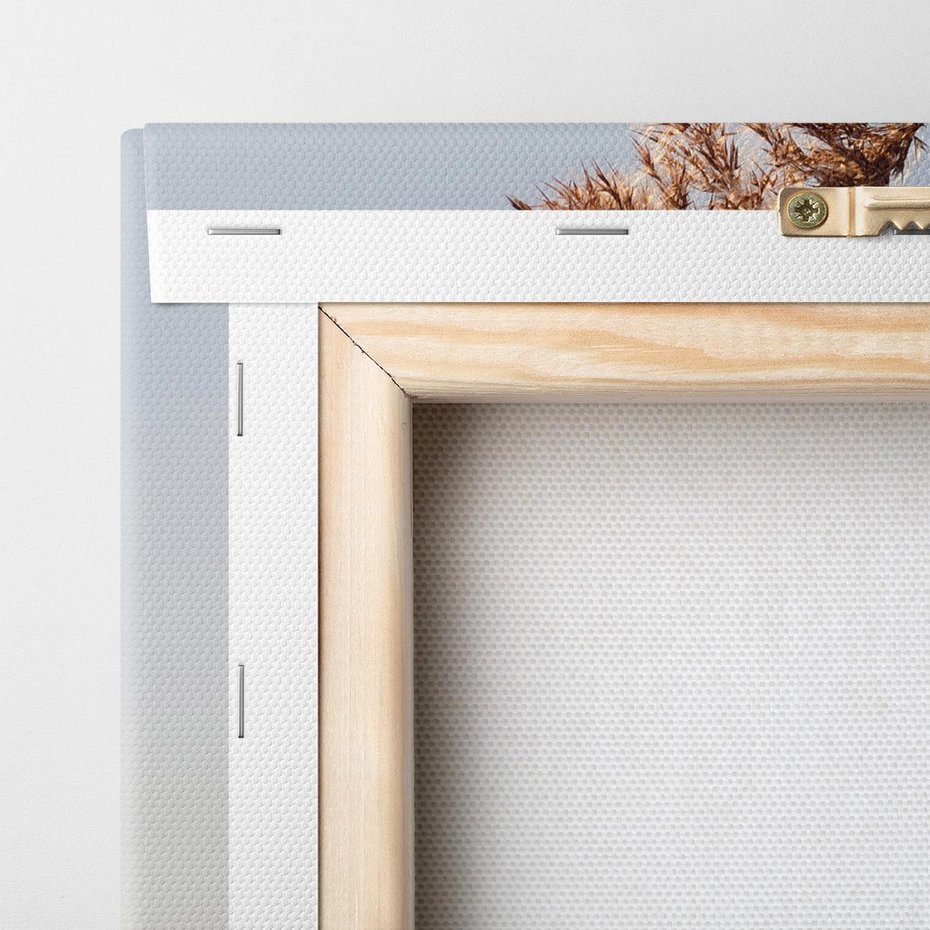 Obraz na płótnie 40x40 - Naturalna Delikatność - trawy, boho