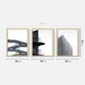 Zestaw obrazy w ramie 50x70 galeria - Nowoczesne, architektura, city - rama drewno