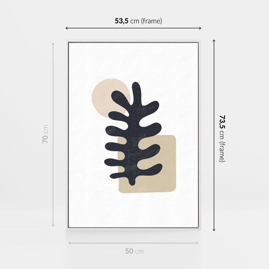 Obraz w ramie 50x70 - Opowieść Przenikających Energii - inspiracja mattise, abstrakcja - rama biała