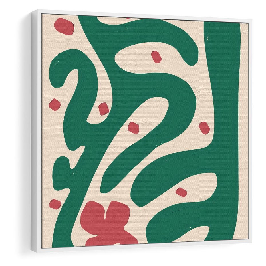 Obraz w ramie 50x50 - Boho Widoki - abstrakcyjny obraz, plakat - rama biała