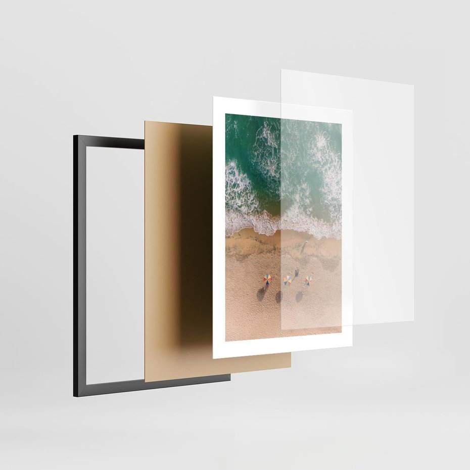 Plakat w ramie 30x40 - Letnie Wakacje na Horyzoncie - plaża, morze - rama czarna