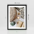 Plakat w ramie 30x40 - Przytulna Kompozycja Lifestyle - kompozycja lifestyle, wiklina - rama czarna