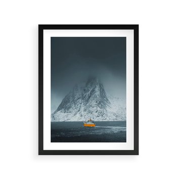 Plakat w ramie 30x40 - Skandynawski pejzaż - skadynawski, pejzaż - rama czarna