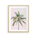 Plakat w ramie 30x40 - Błogość Tropików - palma, tropiki - rama drewno