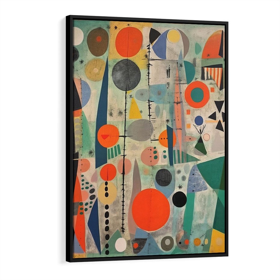 Obraz w ramie 70x100 - Wewnętrzne Zagadki Kształtów - abstrakcyjny obraz, sztuka abstrakcji - rama czarna