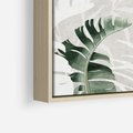 Obraz w ramie 100x70 - Zielony Raj - monstera, palmy - rama drewno