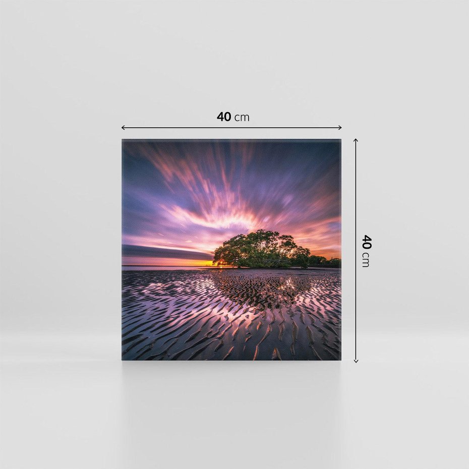 Obraz na płótnie 40x40 - Spokojne jezioro, fale, woda - jezioro, wyspa