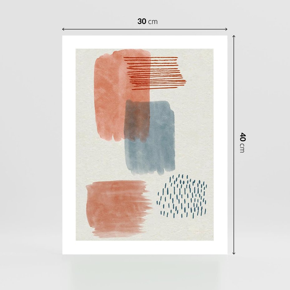 Plakat bez ramy 30x40 - Pastelowa Abstrakcja: Maźnięcia Farbą - abstrakcja, maźnięcia farny