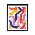 Plakat w ramie 40x50 - Abstrakcyjne Dialogi - abstrakcyjny kolorowy obraz, kolorowe linie - rama czarna
